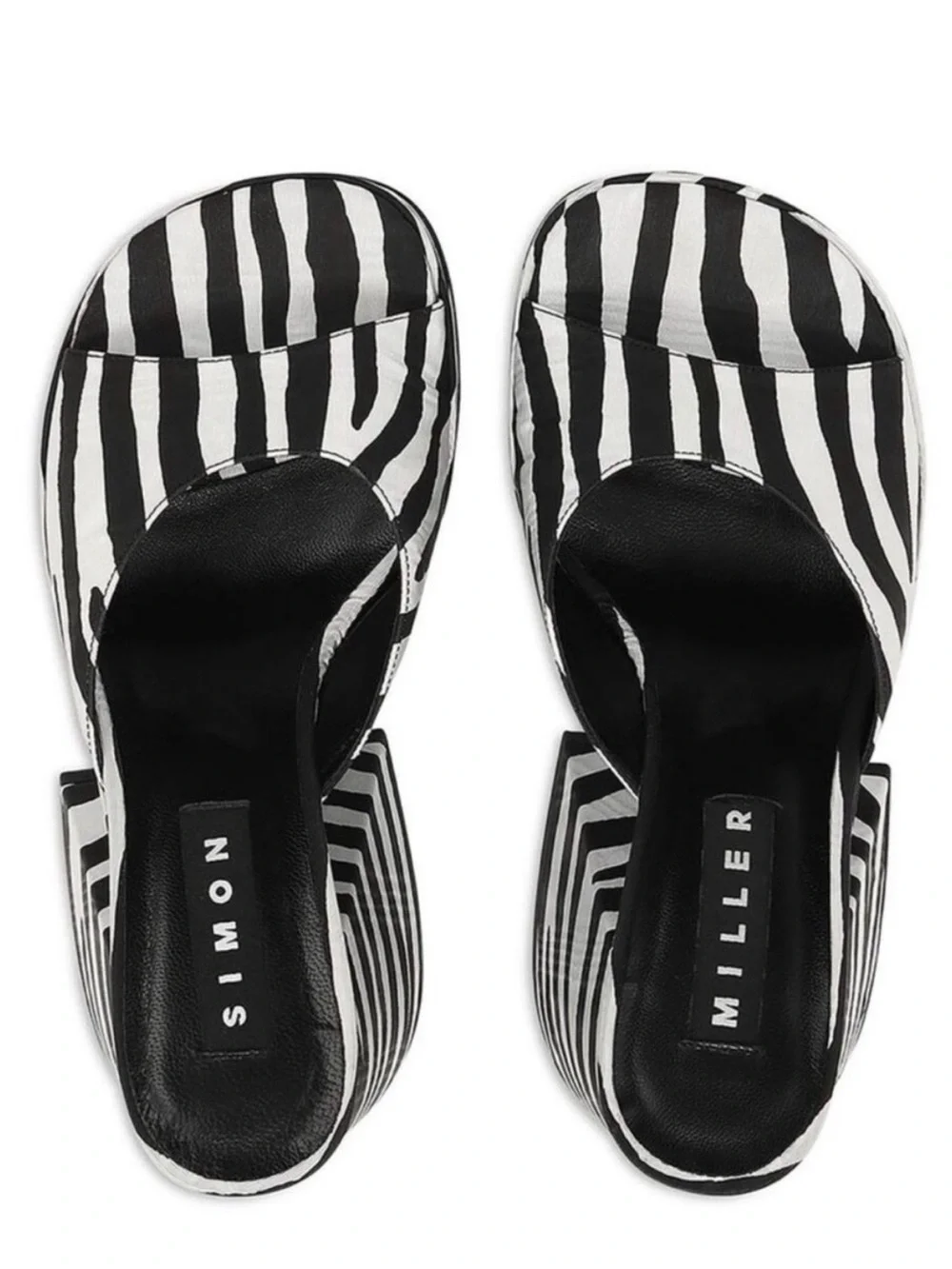 Simon Miller Zebra-Print Platform Wedge Sandals — Black & White